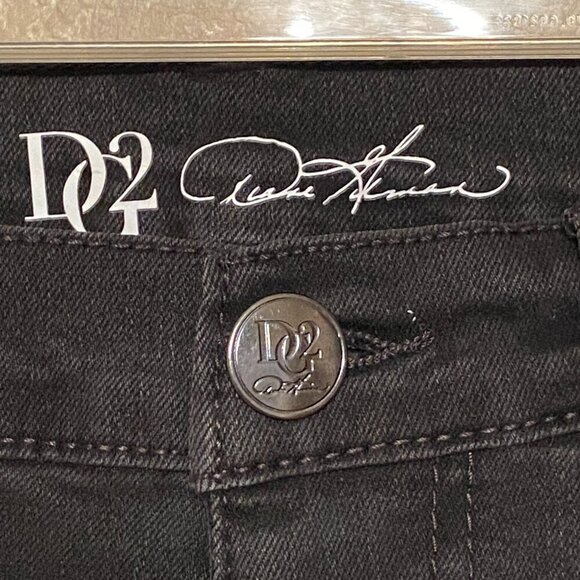 DG2 Diane Gilman Embellished Jeans Black Stretch Zip 5-pockets Women's Size 10T - Picture 6 of 8